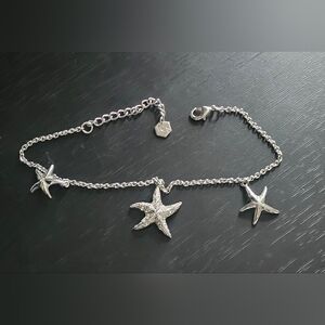Silver Starfish Charm Ankle Bracelet